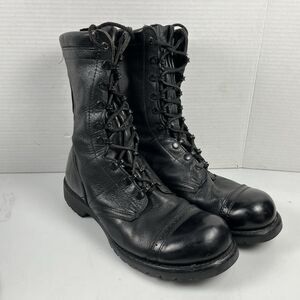 Vintage Corcoran Black Leather 10” Jump Boots Cap Toe USA Men's Size 9 E